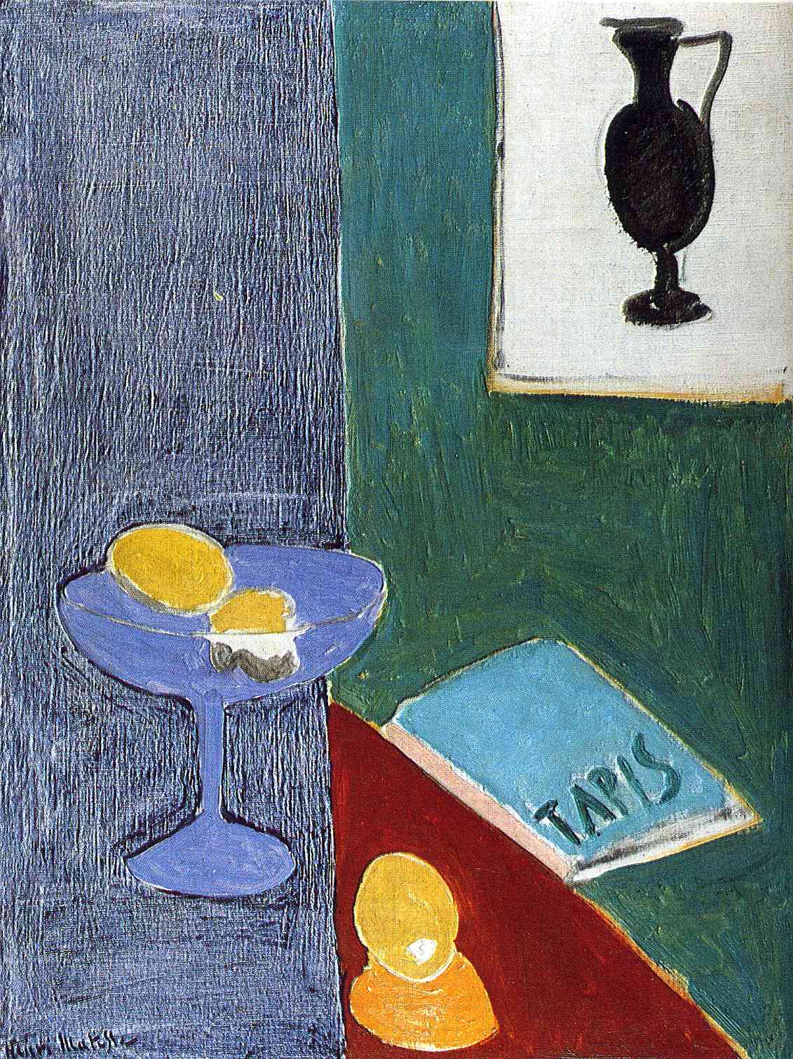 Henri Matisse - Still LIfe with Lemons Which Correspond in Form to a Drawing of a Black Vase on the Wall 1915